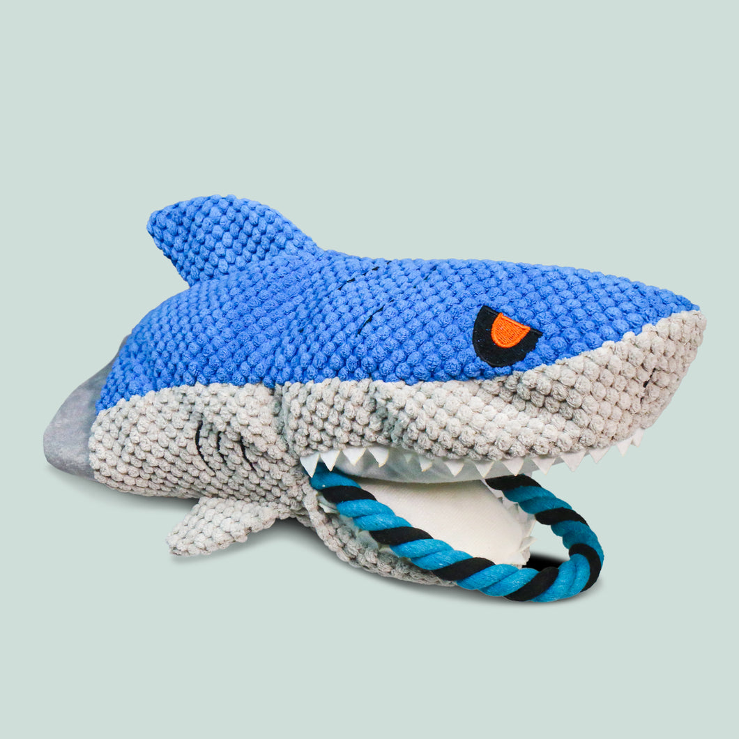 Nocciola Dog Interactive Squeaky Toys Cute Plush Toys for Small Medium & Large Dogs(Shark)